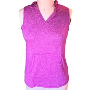 DANSKIN Now Sleeveless Fuchsia Workout Athletic Hoodie ~ SMALL